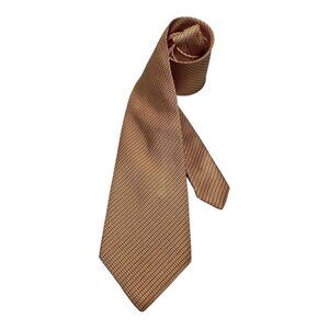 CHARVET PLACE VENDÔME Orange Geometric Luxury Silk Tie France W: 3.75" EX COND
